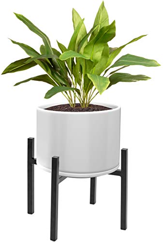 Sorbus Plant Stand Mid Century Style Flower Pot Holder Planter Modern Home Décor for Houseplants Plant  Pot NOT Included Black 10 inch