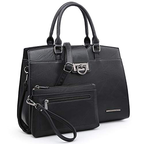 Dasein Handbags for Women Purses Monogram Satchel Purse Large Tote Ladies Handbag Shoulder Bags Top Handle Work Bag 2pcs Set