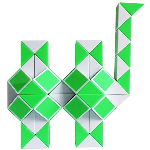 Green Mipartebo Magic Snake Cube Twist Puzzle 72 Wedges Perfect for Kids of All Ages as a Fidget Toy or Stocking Stuffer