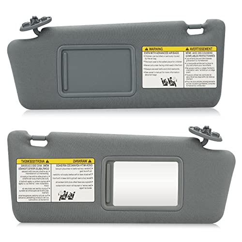 Left  Right Sides Sun Visor Gray for Toyota Tacoma 2005 2006 2007 2008 2009 2010 2011 2012 Without Light Replacement 7432035C10B0 7432004181B1 7432035B50B0 7431035C20B0 7431004111B1