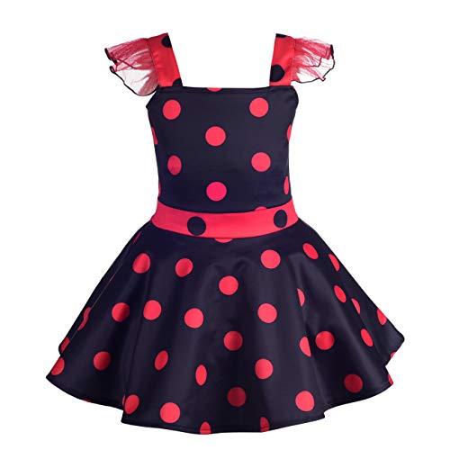 Dressy Daisy Girls Polka Dots Ladybug Dress Up Costume Birthday Halloween Christmas Fancy Party Outfit Size 28