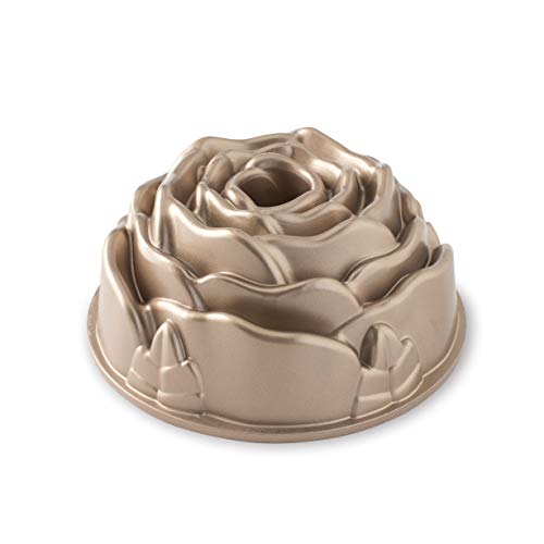 Nordic Ware Rose Cast Aluminum Bundt Pan 10 Cup Toffee