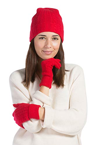 Fishers Finery Womens 100 Pure Cashmere Beanie and Gloves in Stunning Gift Box