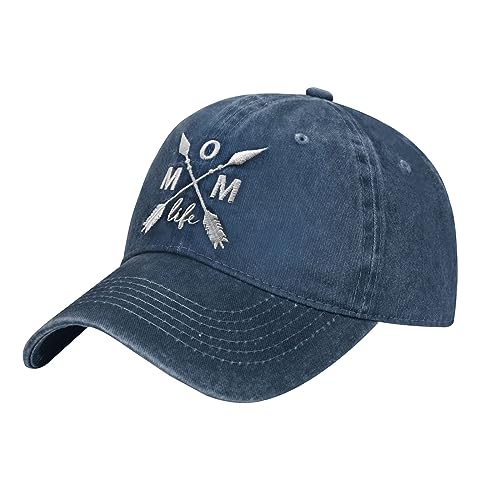 LOKIDVE Women39s Mom Life Dad Hat Embroidered Distressed Denim Baseball Cap