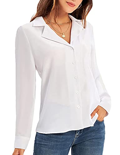 GRACE KARIN Women39s Button Down Shirts Casual Short Sleeve Business Work Blouse Tops V Neck