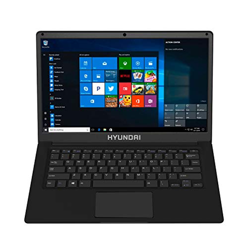 HYUNDAI ThinnoteA 141 Celeron Laptop 4GB RAM 64GB Storage Expandable 25 SATA HDD Slot Windows 10 Home S Mode English  Black