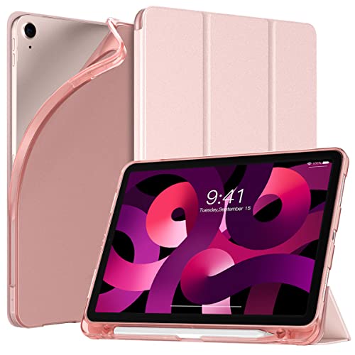 TiMOVO Case for New iPad Air 5th4th Generation iPad Air 54 Case 109inch with Apple Pencil Holder Light Weight Slim Back Protective Smart Case with Auto WakeSleep  Rose Gold