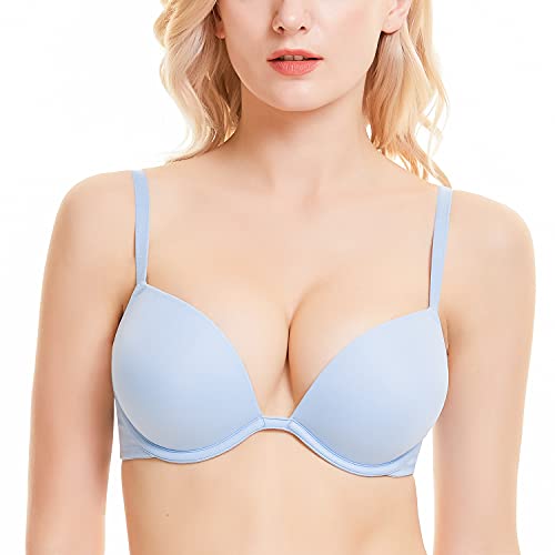 Wingslove Women39s Push Up Bra Deep V Plunge Underwire TShirt Bra Multiway 2 Cups Up