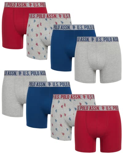 US Polo Assn Men39s Underwear  Cotton Stretch Boxer Briefs with Comfort Pouch 8 Pack