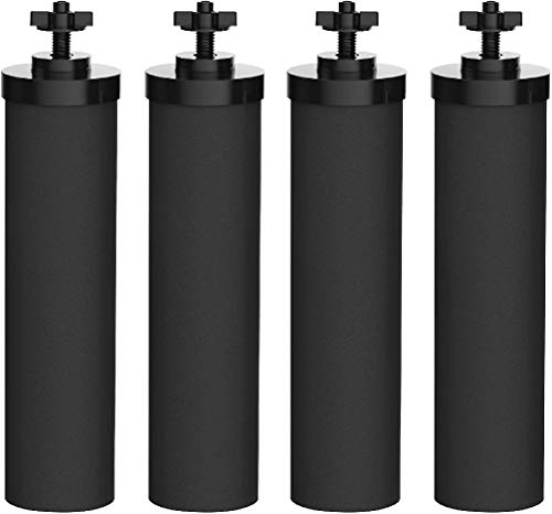 Nispira Premium Water Filter Black Element Cartridge Compatible with Berkey Countertop Water Purification System Compared to Part BB9 4 Filters