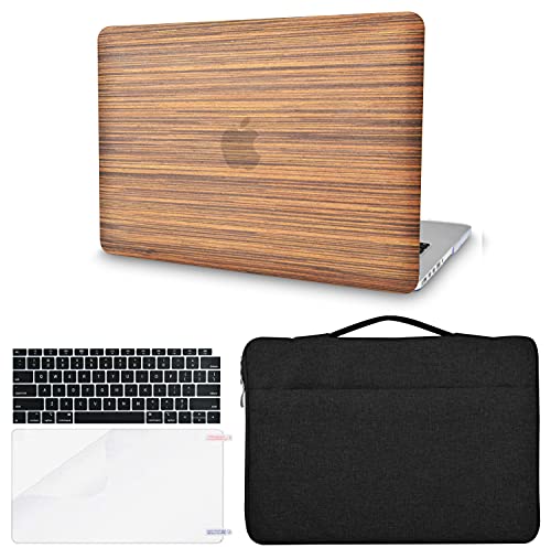 KECC Compatible with MacBook Pro 13 inch Case 20192016 Touch Bar A2159 A1989 A1706 A1708 Italian Leather Hard Shell  Keyboard Cover  Sleeve Bag  Screen Protector Matte Chestnut Crocodile Leather