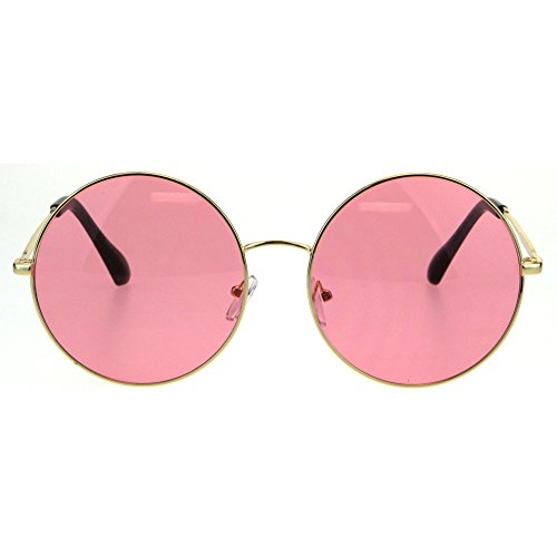 Hippie Round Lens Sunglasses in the Traditional Oversized Joplin Style