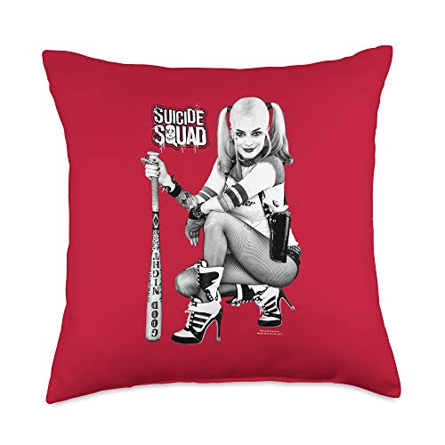 Suicide Squad Harley Quinn Kneel Throw Pillow 16x16 Multicolor