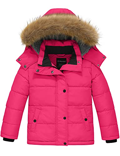 Wantdo Girl39s Padded Puffer Jacket Warm Winter Coat Windproof Winter Jacket Water Resistant Hooded Parka