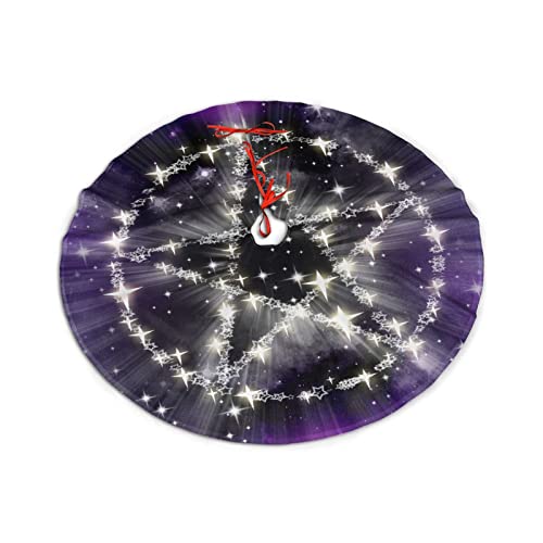 FREEHOTU Stars Pentagram Witchcraft Halloween Christmas Tree Skirt 30 Gorgeous for Xmas Party Ornaments Decoration Accessory Gift