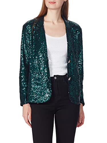 AnnaKaci Women39s Evening Sparkle Sequins Open Front Long Sleeve Blazer Jacket