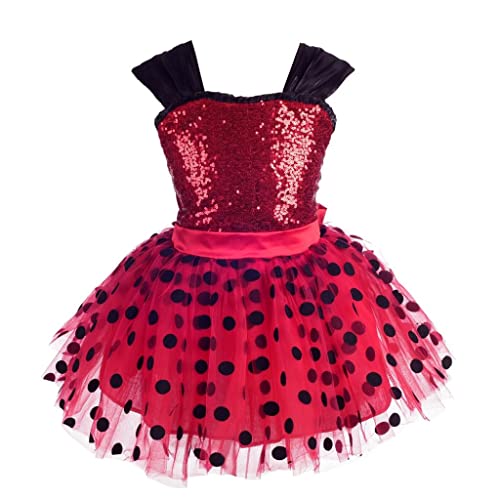 Dressy Daisy Girls Polka Dots Ladybug Costume Tutu Dress Halloween Christmas Fancy Party Dresses Size 28