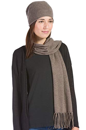 Fishers Finery 2pc Pure Cashmere Slouchy Beanie and Scarf Women39s Set with Exquisite Packaging