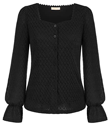 Belle Poque Women39s Elegant Bow Tie Neck Long Sleeve Work Office Blouses Tops