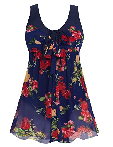 CoverUp Swimsuits for Curvy Women by Wantdo Featuring a Floral Print