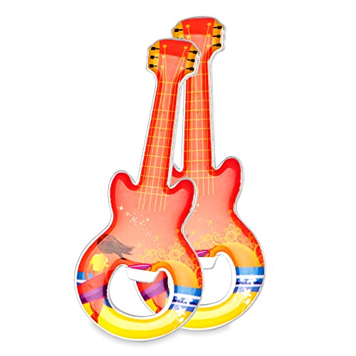 LanHong 2 PieceSet Bottle Opener Beer Bottle Openers Guitar Shaped Bottle Opener Guitar Gift Kitchen Gadgets for Drinkers Music Guitar Lover