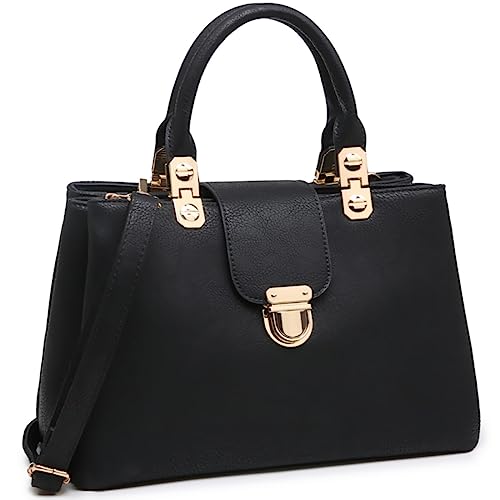 Dasein Ladies Vegan Leather TopHandle Satchel Bag for Everyday Use