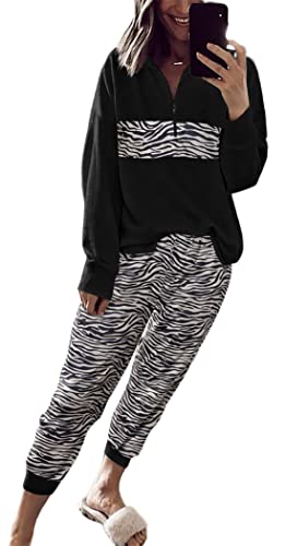 Ekouaer Lounge Sets for Women Sweatsuits Two Piece Outfit Long Sleeve Pajamas Set Sweatshirt with Pants