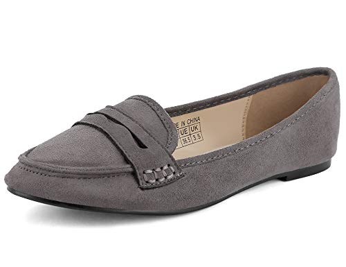 Womens SlipOn Comfort Penny Loafers in Faux Suede by Greatonu