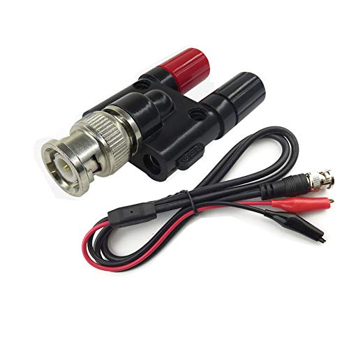 Lala Smill BNC Male Plug to 4mm Dual Binding Posts Adapter Banana Female Socket Coaxial Connector with BNC Q9 to Dual Alligator Clip Test Lead Set