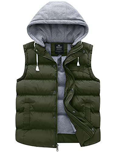 The Wantdo Mens Waterproof Puffer Vest is a Thick Winter Coat with a Detachable Hood