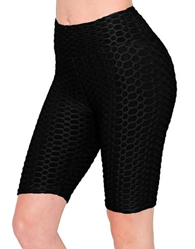 ALWAYS Women39s Honeycomb Compression Shorts  High Waist Slimming Butt Lift Textured Workout Shorts