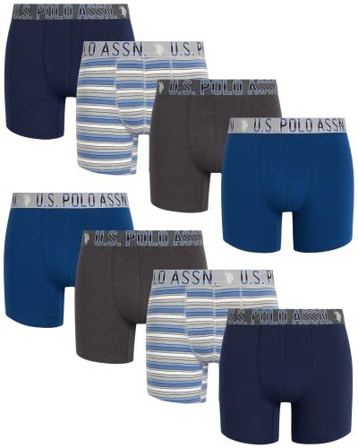 US Polo Assn Men39s Underwear  Cotton Stretch Boxer Briefs with Comfort Pouch 8 Pack