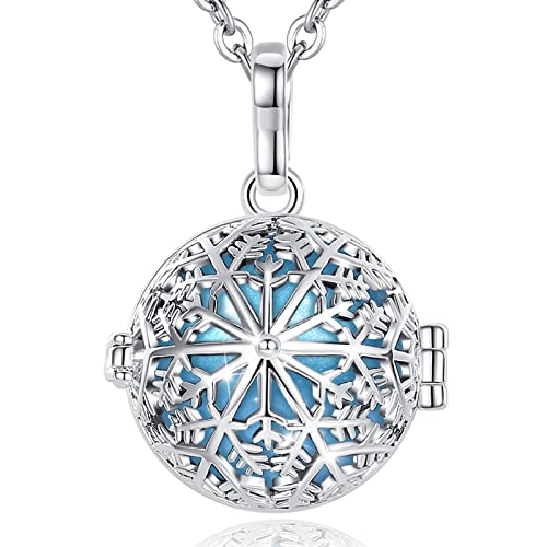 EUDORA Harmony Bola Snowflake 20mm Musical Chime Ball Perfume Pendant Necklace 30