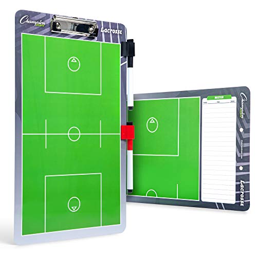 Champion Sports Large  XL Dry Erase Board For Coaching  Whiteboards for Strategizing Techniques Plays  2Sided Boards with Front Side Full Field  Backside Half Field and Lineup