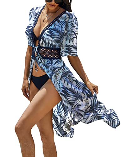 Ekouaer Women39s Swimwear Cover Ups Sexy Open Front Beach Bikini Swimsuit Kimono Cardigan Cover Up Long Flowy Beachwear