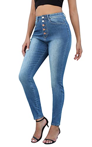 ECUPPER Women39s Butt Lift Jeans Skinny Stretch Pants High Rise Curvy Denim Jeggings with Pockets