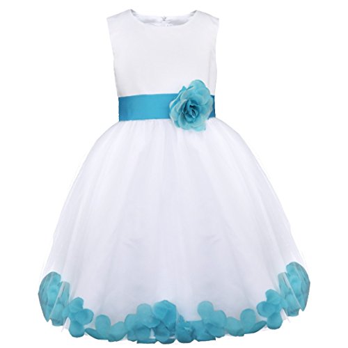 FEESHOW Wedding Pageant Petals Flower Girl Dress Bridesmaid Formal Graduation Party Prom Gown