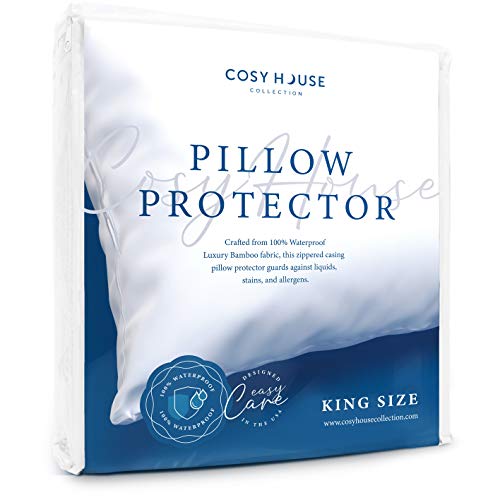 Cosy House Collection Luxury Bamboo Waterproof Zippered Mattress Protector Encasement  Premium Stain Protection  Noiseless Cover Stays Cool  6 Sided Mattress Cover Fits Up to 18in  Twin