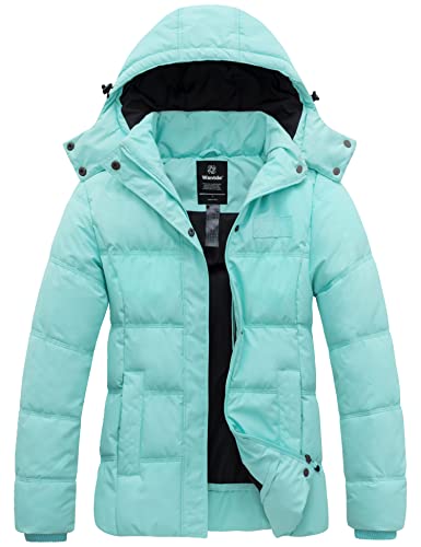 Warm Winter Coat for Women by Wantdo Quilted Puffer Jacket with Detachable Hood