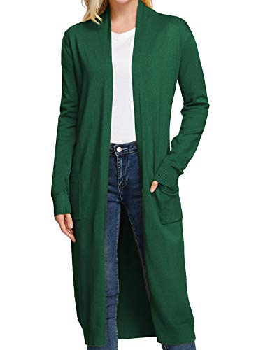 GRACE KARIN Essential Solid Open Front Maxi Long Knitted Cardigan Sweater for Women