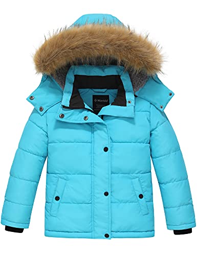 Wantdo Girl39s Padded Puffer Jacket Warm Winter Coat Windproof Winter Jacket Water Resistant Hooded Parka