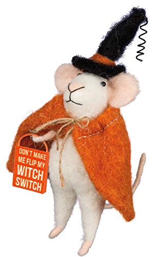 Primitives by Kathys Flip My Witch Switch Pumpkin Mouse Statue 525