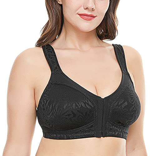 Wingslove Women39s Front Closure Minimizer Bra Full Coverage Comfort Bra Wirefree No Padded Bra