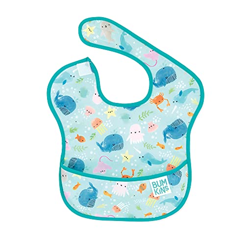 Bumkins SuperBib Baby Bib Waterproof Washable Fabric Fits Babies and Toddlers 624 Months  Always Hungry XOXO Hearts 3Pack