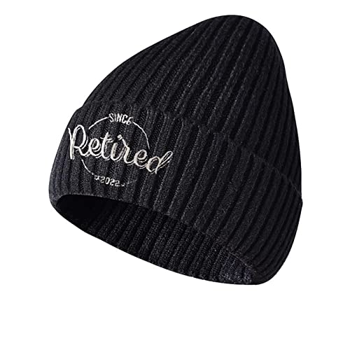 LOKIDVE Men Women Winter Embroidered Cuff Beanie Hat Knit Skull Cap