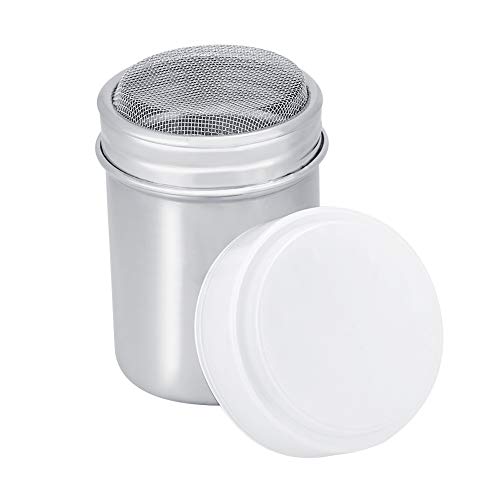 Stainless Steel Powder Shakers Powdered Sugar Shaker Duster with Mesh Sifter and Lid for Coffee Cocoa Sugar Pepper SpiceS