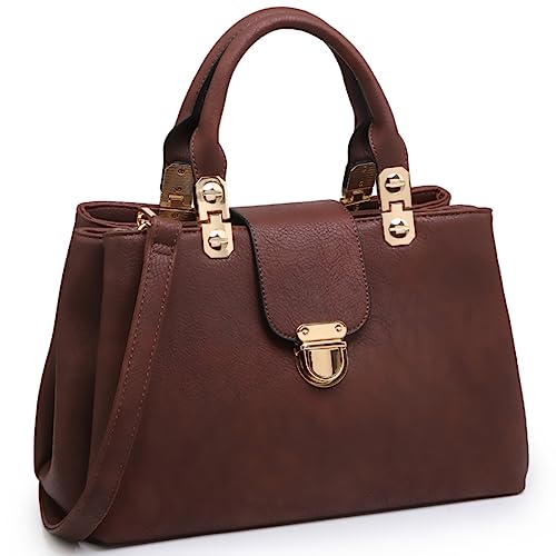 Dasein Ladies Vegan Leather TopHandle Satchel Bag for Everyday Use