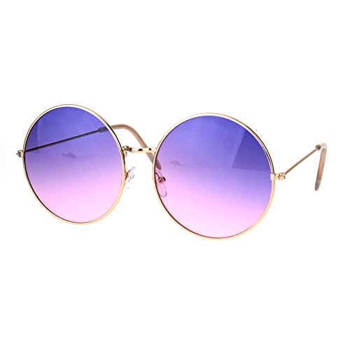 Hippie Round Lens Sunglasses in the Traditional Oversized Joplin Style