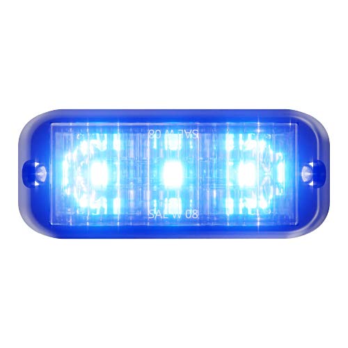 Abrams SAE Class1 Edge 3 Series Amber 9W  3 LED Tow Truck Snow Plow Construction Vehicle LED Grille Light Head Surface Mount Strobe Warning Light