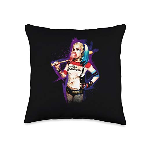 Suicide Squad Harley Quinn Bubble Throw Pillow 16x16 Multicolor